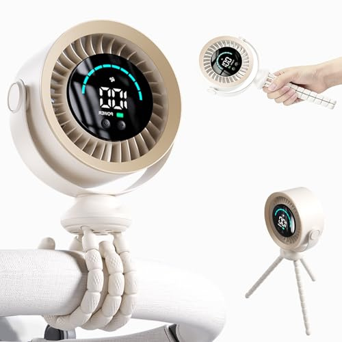 STFALI Ventilador para cochecito de bebé, ventilador USB recargable de 3000 mAh, ajustable en varios niveles, red densa para proteger contra atascos, indicador LED de estado de carga