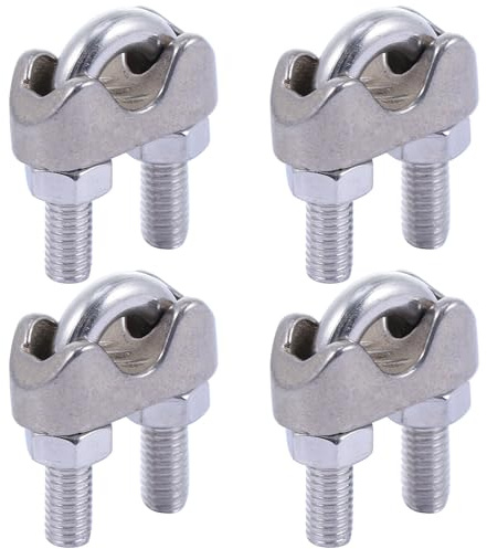 TEMPNAP Stainless Steel Wire Rope Cable Clamps with U-shaped Screw and Forged Saddle 12 Pcs Burr-free Design for Joining Two Lengths of Wire Rope, for Outdoor Facilities