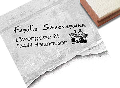 Stempel PERSONALISIERT - Adressstempel FAMILY II individuell - Firmenstempel Familienstempel Geschenk für Kinder und Erwachsene - von zAcheR-fineT