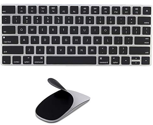 JIFF 2-in-1 Bundle Silikon-Schutzhülle für Apple Magic Keyboard (MLA22LL/A) mit US-Layout und Mac Apple Magic Mouse (schwarz)