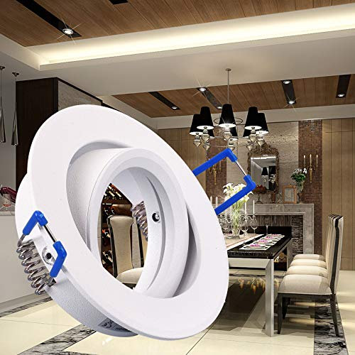 max K O M F O R T Einbaustrahler weiß mit GU10 Fassung RUND Einbauleuchte Einbauspot LED/Halogen Rahmen Schwenkbar Rostfrei Deckenspot Strahler Spot 5103