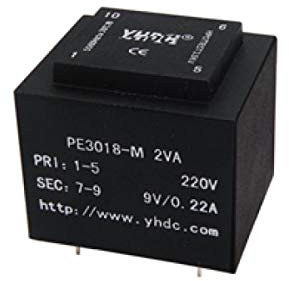 YHDC PCB welding isolation transformer PE3018-M 2VA 230V/6V