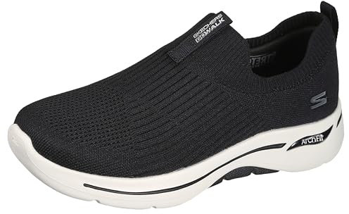 Skechers Go Walk Arch Fit Iconic, Zapatillas Mujer, Black White, 37.5 EU