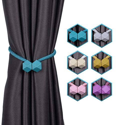 INHDBOX Magnetische Vorhang Raffhalter Kreativ Vorhang Clips Seil Rückwärtige Vorhang Halter Schnallen Vorhang Binder Gardinenhalter für Haus Dekoration 2 Stück