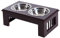 PawHut Erhöhter Hundenapf Futternapf mit 2 Näpfe Wassernapf 2 x 900ml Edelstahlnäpfen Fressnapf Futterstation Hundenäpfe für kleine Hunde Katzen Espresso