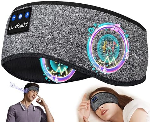 LC-dolida Sleep Headphones Headband Bluetooth 5.4, Sports Headband Earphones Sleeping Bluetooth Wireless with USB C for Women Men Sports Gifts Workout Jogging Yoga Insomnia Air Travel Meditation
