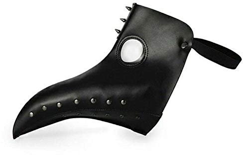 Zoelibat 97645341.008 - Pest-Maske mit Nieten, schwarz, Schnabelmaske, Mittelalter, Vogelmaske, Pest, Mottoparty, Karneval, Halloween
