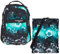 Elephant 2 Teile Set Schulrucksack HERO SIGNATURE Rucksack + Turnbeutel ATTACH BAG (Flower Türkis-Schwarz)