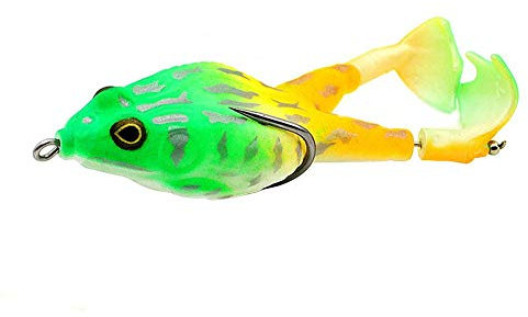 azurely Bionischer Frosch Kunstköder, Seefischköder Doppelt Propeller Harter Köder hohe Festigkeit Haken Angelzubindungen für Forellen barschkarpfen