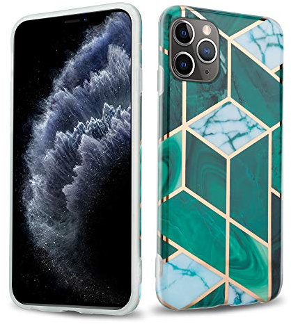 Cadorabo Hülle kompatibel mit Apple iPhone 11 PRO Schutzhülle TPU Silikon Case Marmor Design Slim Kratzfest Weiche Gummi mit Rundumschutz Case Hülle für iPhone 11 PRO in Grün