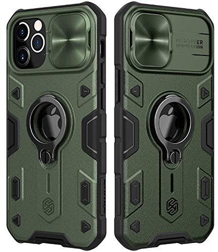CloudValley Armor Hülle für iPhone 12 Pro Max 6.7’’ mit Kameraschutz & Ring Stand, Militärhülle mit 360° Drehbarer Ständerring, Armor Handyhülle Rüstungshülle für 12 Max 2020, Grün