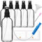 HandsUnity 100ml-6Stk Sprühglasflasche - Apotheke Klarglasflaschenset mit schwarzem Zerstäuber Glassprühflasche aus transparentem Glas inklusive 17 Zubehörteile