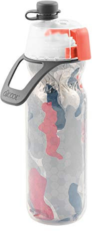 O2COOL Arctic Squeeze Bouteille d'eau isolée Mist 'N Sip Brumisateur 597 ml (camouflage rouge)