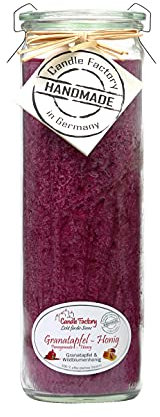 Candle Factory Big Jumbo Duftkerze aus pflanzlichem Stearin im hitzebeständigen Glas der Marke Weck®, ca. 100h Brennzeit, Duft: Granatapfel-Honig