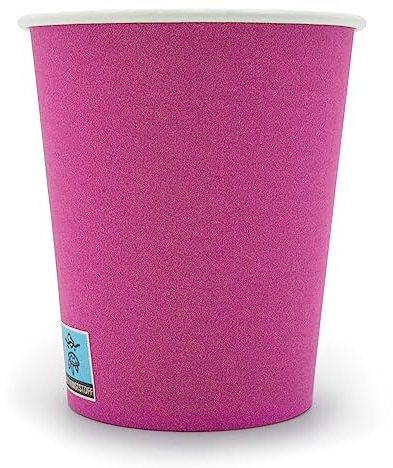 Wellsamed WELLSACUP 1000 Stück Pappbecher 180 ml Himbeerrot, geeignet für Heiß- und Kaltgetränke, Coffee to Go, Business, Veranstaltungen, Party