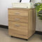 BAKAJI Caisson de Bureau 3 tiroirs, Meuble de Rangement pour Dossier, Placard de Rangement Mobile, avec 4 roulettes, Stable, Style Classique, Commode Bureau Bois MDF, Meuble imprimante, Chêne