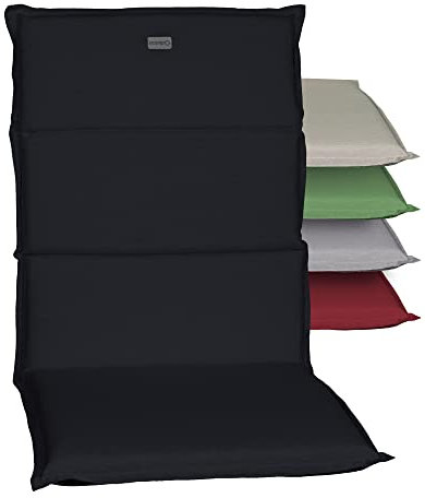 acamp Hochlehner Auflagen Paddy Model G | Made in EU nach Öko-Tex Standard | Lichtechte Gartenstuhlauflagen Hochlehner ohne Ausbleichen | Atmungsaktive Stuhlauflagen Hochlehner in Anthrazit