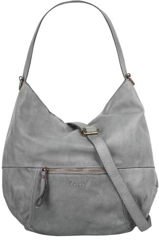 forty° Shopper Echt Leder Damen 021386 Made in Italy, Handtasche aus Leder, Umhängetasche mit Smartphonefach, Schultertasche mit Reißverschluss