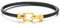 COOLSTEELANDBEYOND Elégant Noir et Or Bracelet Câble Torsadé Acier Inoxydable - Bracelet avec Crochet Fermoir Pour Femmes