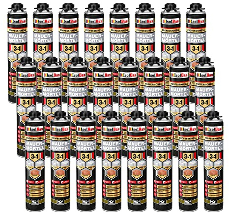 Isolbau Mauermörtel 24 x 750ml Pistolenschaum Montageschaum Klebeschaum 3 in 1 PU-Mörtel