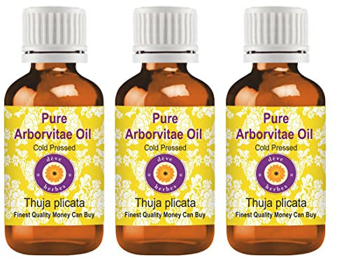 Deve Herbes Pure Arborvitae Oil (Thuja plicata) Cold Pressed (Pack of Three) 100mlx3 (10 oz)