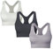 SEGRILA Sport BH Damen Bustier Ohne Bügel Racerback Gepolstert Yoga Fitness Training Schwarz,Weiß,Grau, M