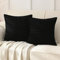 NordECO HOME Kordsamt Kissenbezug 45x45 cm Schwarz Kissenbezüge Boho Dekorative DekoKissen Kissenhülle Sofakissen Weich für Sofa 2er Set