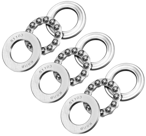 Kozelo 3pcs 51103 Axial-Rillenkugellager - [17mm x 30mm x 9mm] Chromstahl Miniatur-Axiallager mit Unterlegscheibe für den Einsatz in Werkzeugmaschinen