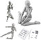 Haniforever Artists Manikin Figurine d'arrêt de mouvement géniale avec articulations, modèle de dessin d'art, corps humain pour fournitures de croquis, peinture, décoration, gris, femme