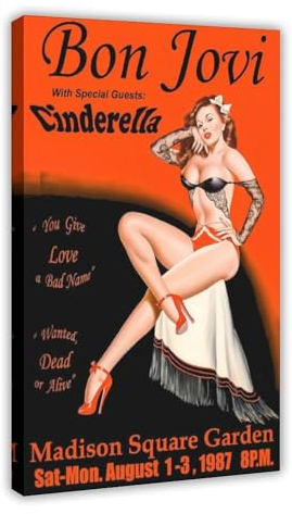 Bon Jovi – Konzertposter auf Leinwand, Poster, Wandkunst, Dekor, Bild, Gemälde für Wohnzimmer, Schlafzimmer, Dekoration, Rahmen-Stil, 60 x 90 cm