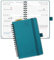 POPRUN Taschenkalender 2025 Klein (Aug.2024-Dez.2025) Ringbuch mit Softcover, ca. A6 (16 x 10,5 cm), Kalender 2025 Klein - Terminplaner 1 Woche 2 Seite mit Plastiklineal - Pazifikgrün