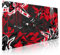 Black Red Gaming Mouse Pad XXL Abstract Graffiti Geometric Cool Extended Big Large Desk Mat Non-Slip Rubber Base Stitched Edge Long Keyboard Mousepad for PC Computer Laptop,35.4×15.7 in
