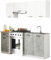 AKORD | Conjunto de Muebles de Cocina Oliwia | Completa Pequeña | Mueble Modular | A Medida 180 cm | Modulares Pequeñas | Blanco/Cemento