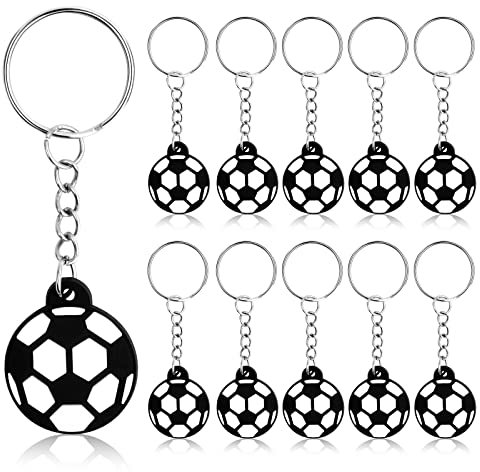 PTJJXA 10 Stück Fußball Schlüsselanhänger, Mini Fussball Schlüsselanhänger Kinder, Fussball Anhänger Schlüsselbund, Football Key Chain für Rucksackdekoration, Partygeschenke, Autodeko