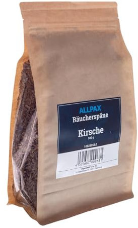 Allpax Räucherspäne Kirsche 500 g für Räucherpistole - Körnung 1,0 – 4,0 mm - Räucherholz, Smoking Chips, Räucherchips, Räuchermehl