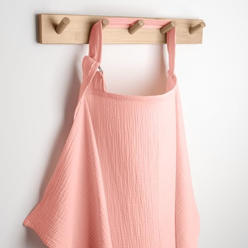 Comfy Cubs Muslin Nursing Cover, Pack of 1, 100% Muslin Cotton Breastfeeding Cover Up - Soft & Breathable Baby Nursing Scarf with Adjustable Neck Strap - Portable Essential for Newborn - Lace