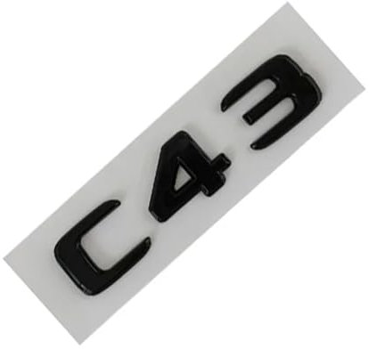 NIBOTT 3D ABS Schwarz Buchstaben Auto Hinten Stamm Abzeichen Aufkleber C63 C43 Emblem Logo Fit for Mercedes C43 C63 AMG W204 W205 Auto Zubehör (Color : C43 Silver)