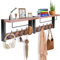 BSTHOK Wandgarderobe mit Ablage, 44 cm, Metallhaken, rustikales Holz, für Badezimmer, Schlafzimmer, Wohnzimmer (Rustic Brown-2er-Pack) (Rustic Brown-2er-Pack)