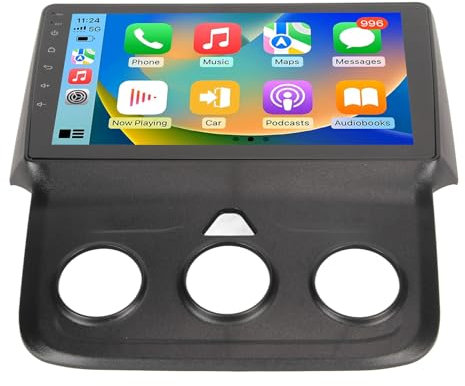 Brilluxa Autoradio, 9-Zoll Doppel-DIN Touchscreen mit Rückfahrkamera, Multimedia Navigation Radio, unterstützt Mirror Link CarPlay, Kompatibel mit RAM 1500 2500 3500 2013–2018
