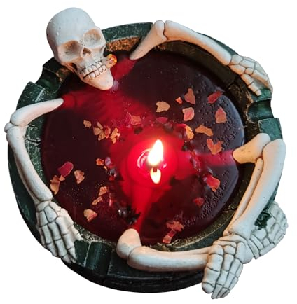 Halloween Deko Kerze, Duftkerze in Form Eines Skelett, Halloween Spice Kerze, Sojawachs Aromatherapie Candle Geschenk, für Halloween Innen und Außen Dekoration (B)