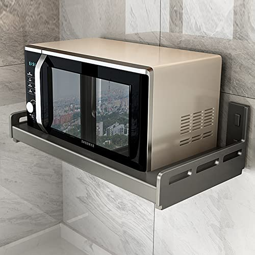 LKYLGYU Support de Four Électrique Durable Étagère Murale pour Four à Micro-Ondes Adapté au Four Électrique, Four à Micro-Ondes/Gris Pistolet/50Cm