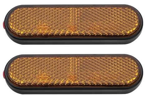 The Lord of the Tools 2pcs Rectangular Reflectors with Self Adhesive ABS Side Curved Reflectors Suitable for Motorcycles Bicycles Multi Purpose Scooters Yellow