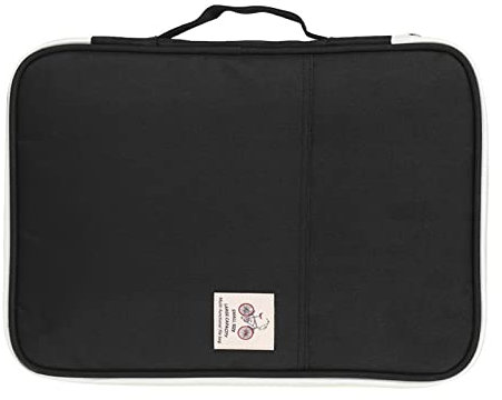 lvifloae A4 Multifunktionale A4 Aktentasche Ordner Organizer Computer Laptop Reißverschlusstasche Reise Wasserdichte Tasche (Schwarz)