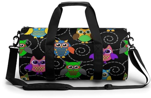 Bunte Eule Sport Duffel Bag Sporttasche Reisetasche Handgepäck Tasche Schwimmtasche Weekender Bag 45x23x23cm