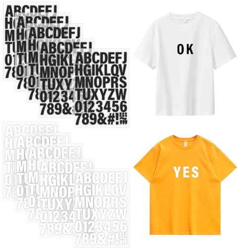 10 Sheets Iron on Letters for Clothes,2 Inch Heat Transfer Vinyl Letters for T Shirts,Football Shirts DIY Name Printing, Stick on Numbers for Clothes
