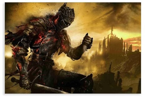 Poster auf Leinwand, Motiv Game Dark Souls, ungerahmt, 40 x 60 cm