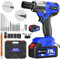 Yiyai Avvitatore a percussione a batteria da 550 NM, 3400 giri/min, con 16 accessori, avvitatore a percussione elettrico 3 in 1 per trapano/viti/chiavi inglesi (2 x 4000 mAh)