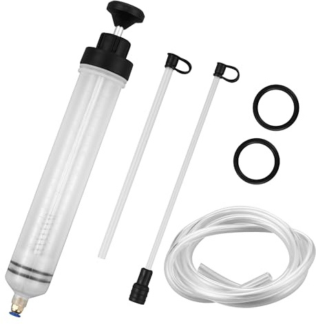 Siringa di Aspirazione dell'olio da,con 2 Tubi e Un Paio di Anelli di Gomma,Adatto a vari tipi di pompe di aspirazione dell'olio e pompe di riempimento, liquido frenante, liquido refrigerante, (500ml)