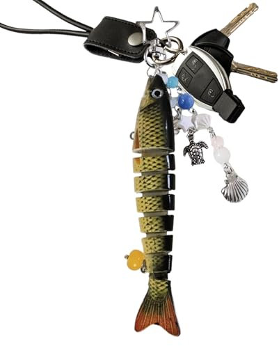 Generisch Fisch Schlüsselanhänger, Handtaschen Anhänger Charm, Lustiges Fisch Design Deko-Anhänger Für Tasche Rucksack Accessoire Damen Herren Reise