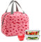 KASESSS Lunch Box Isotherme, Sac Isotherme repas Femme Joli, Velours Côtelé Sac ISotherme REpas Enfant, sac Repas isotherme, LUnch Bag, Sac Lunch Box pour École Bureau Déjeuner Pique-Nique (Rose)
